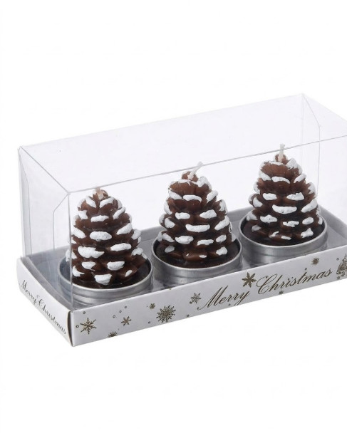 świeczki szyszki 3-pack