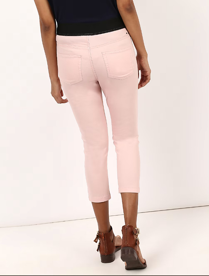różowe spodnie legginsy T57-8364K-TB