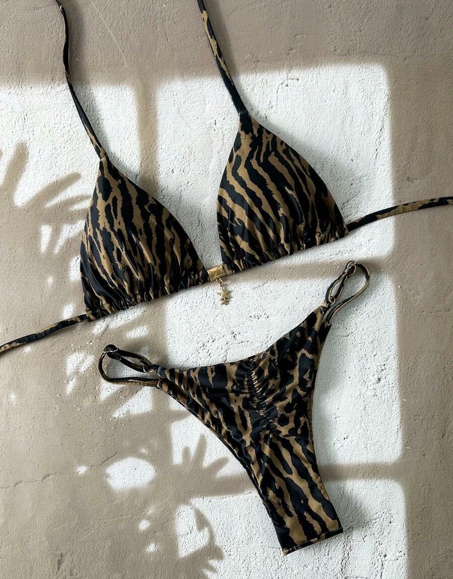 DWUCZĘŚCIOWY STRÓJ KĄPIELOWY animal print