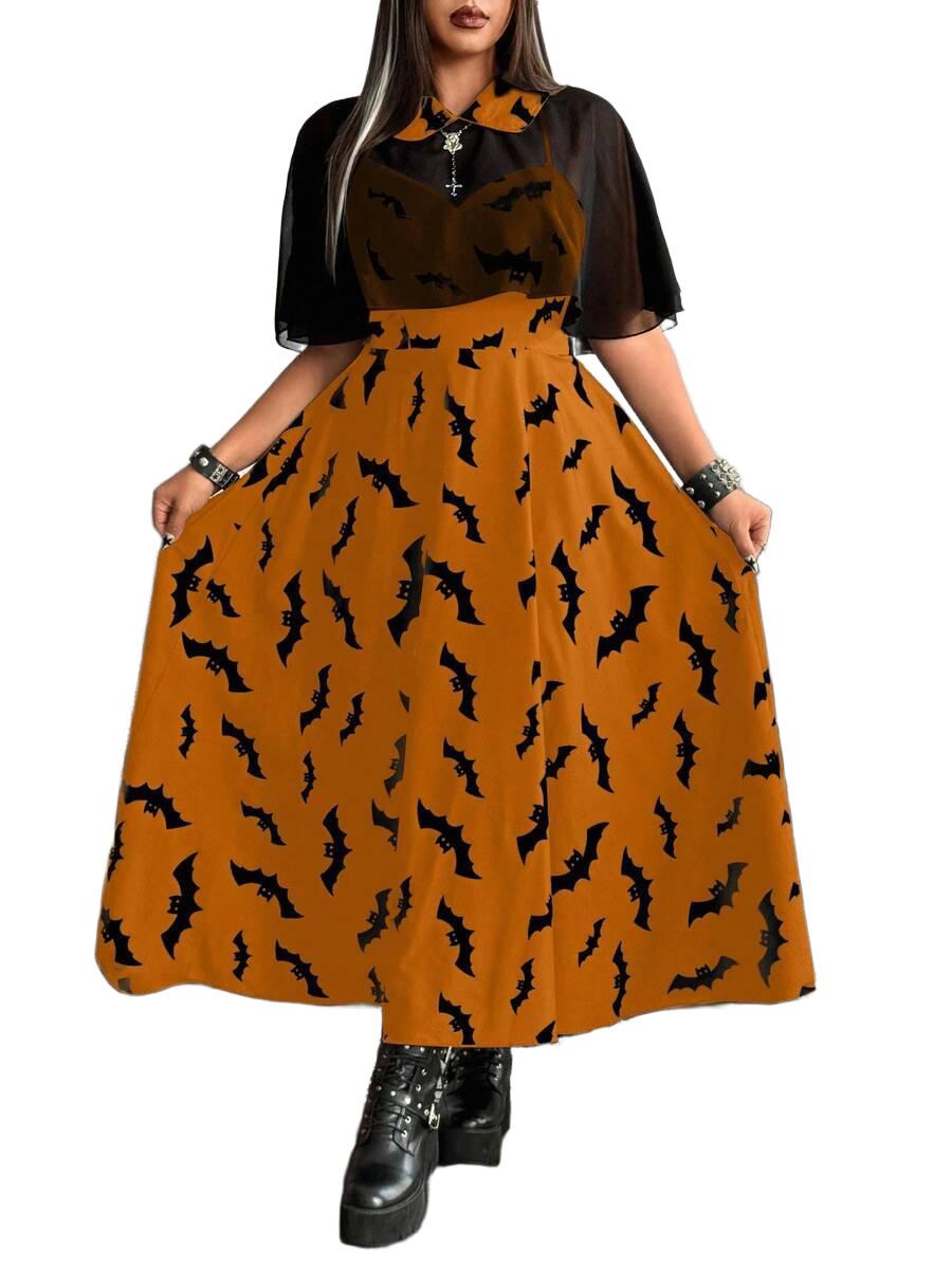 KOMPLET SUKIENKA I TOP HALLOWEEN 