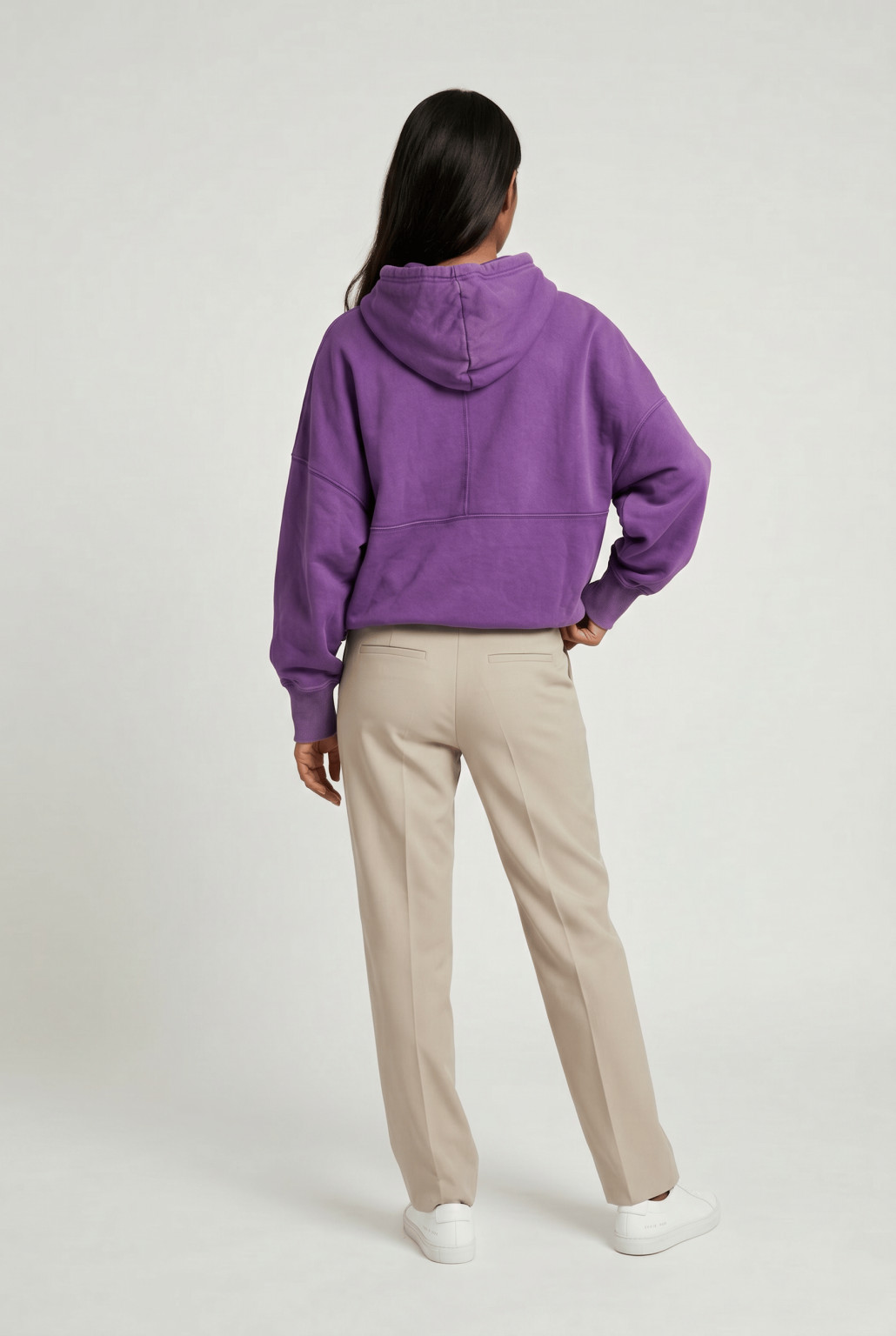 FIOLETOWA BLUZA OVERSIZE z kapturem
