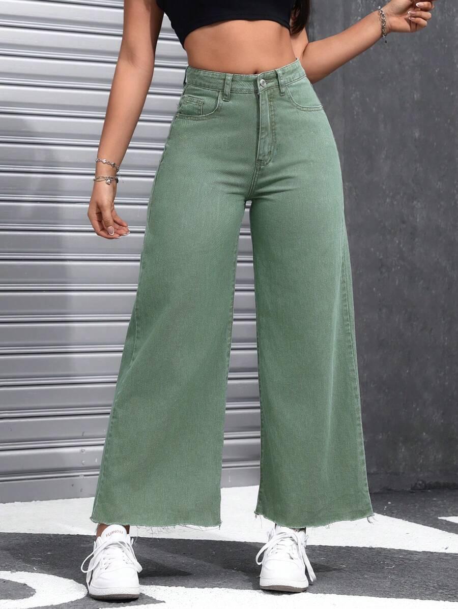 ZIELONE SPODNIE JEANS