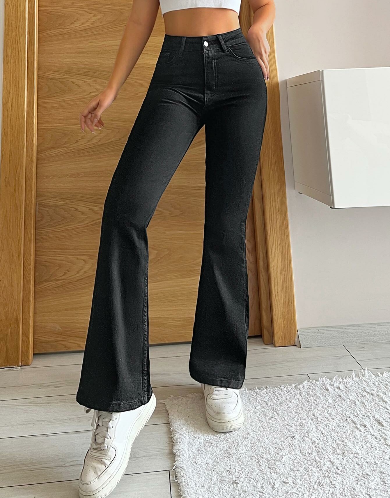 CZARNE SPODNIE JEANS