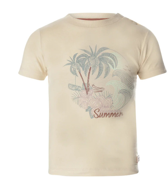 kremowy t-shirt nadruk