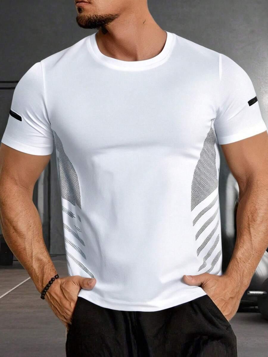 BIAŁY T-SHIRT SPORTOWY