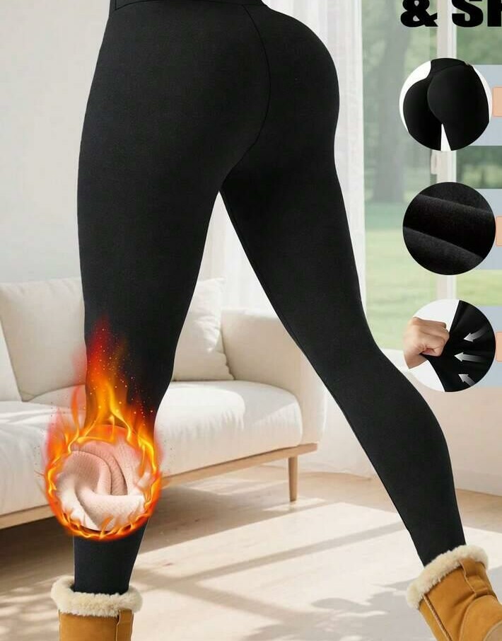 czarne legginsy ocieplane