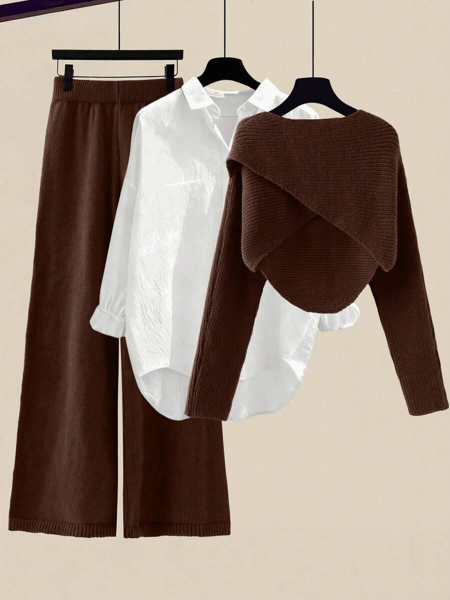 SWETER SPODNIE KOMPLET 