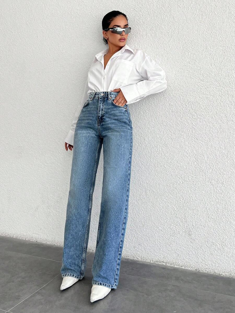 NIEBIESKIE SPODNIE JEANS 