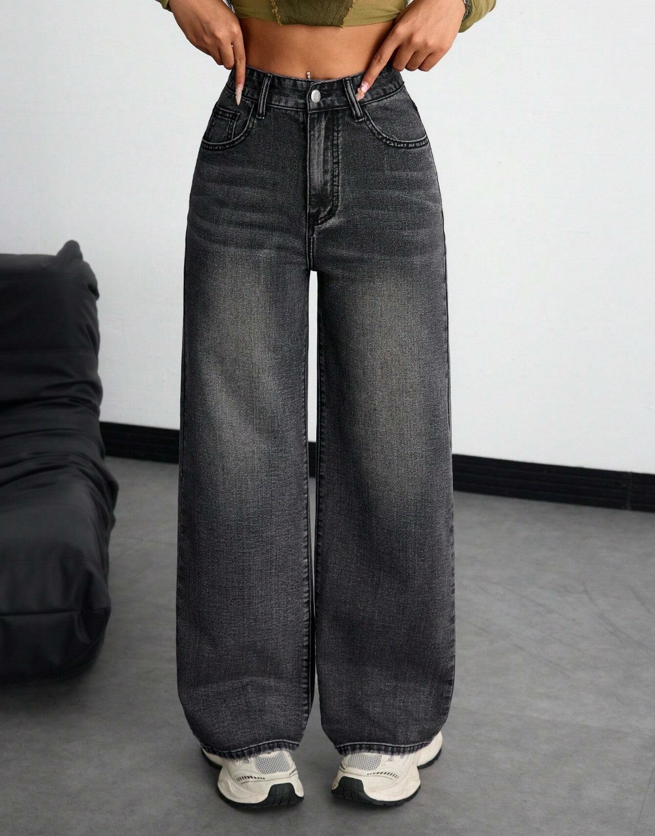 spodnie jeans wysoki stan