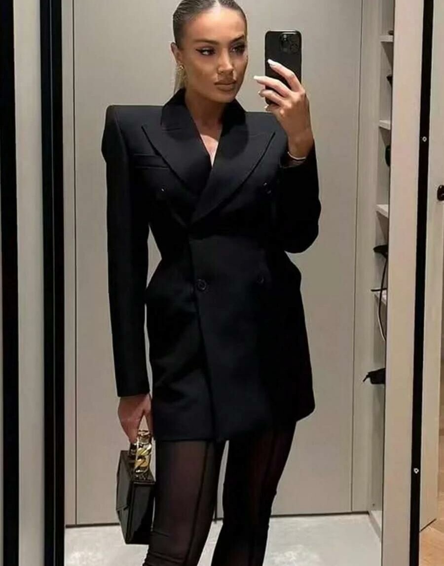 CZARNA MINI SUKIENKA MARYNARKOWA