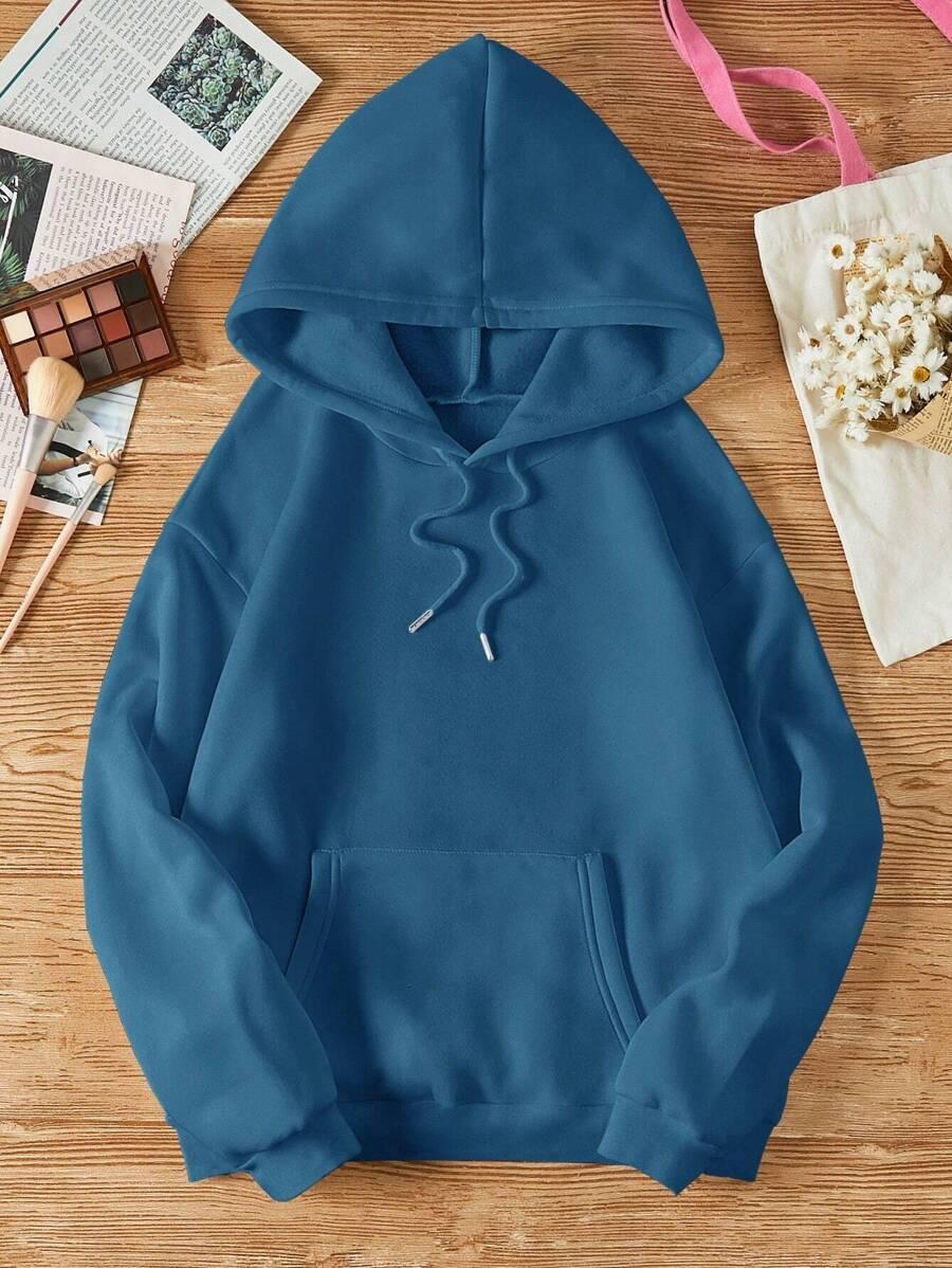 niebieska bluza z kapturem 