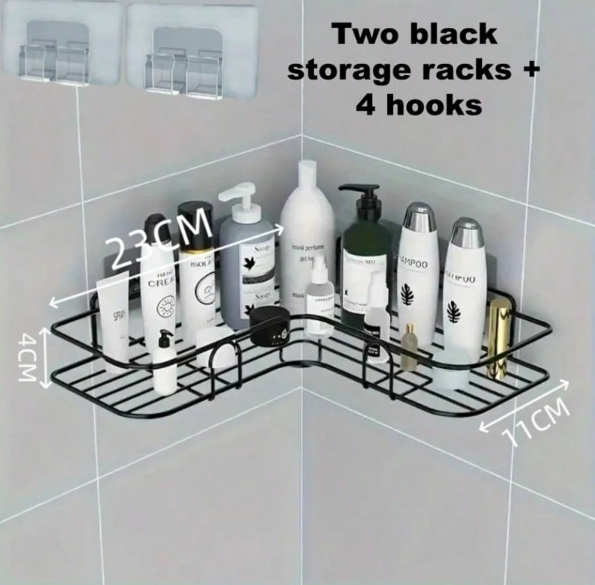 CZARNA  PÓŁKA ŁAZIENKOWA 2-PACK