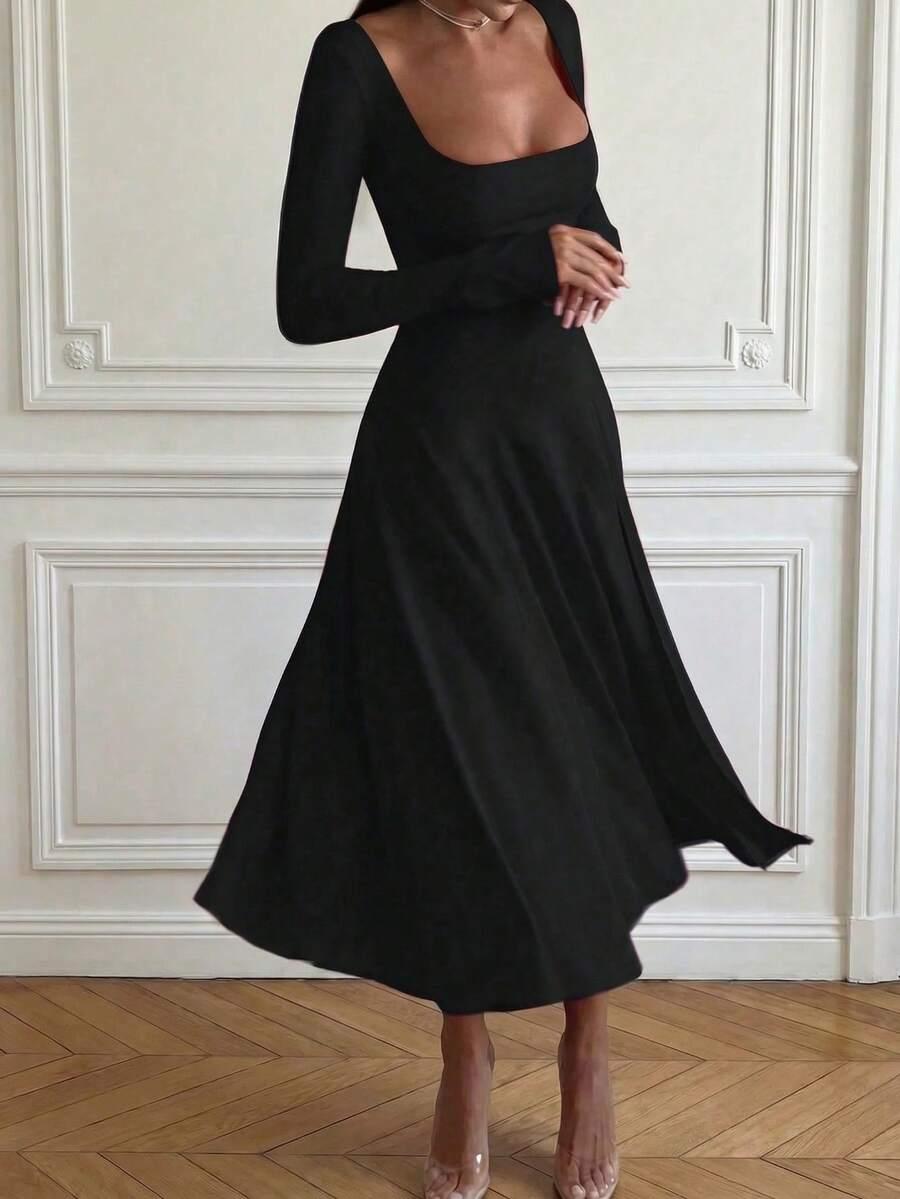 CZARNA MAXI SUKIENKA
