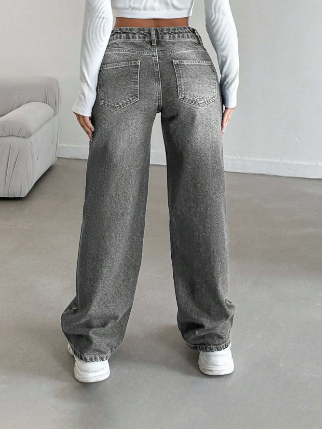 SZARE SPODNIE JEANS