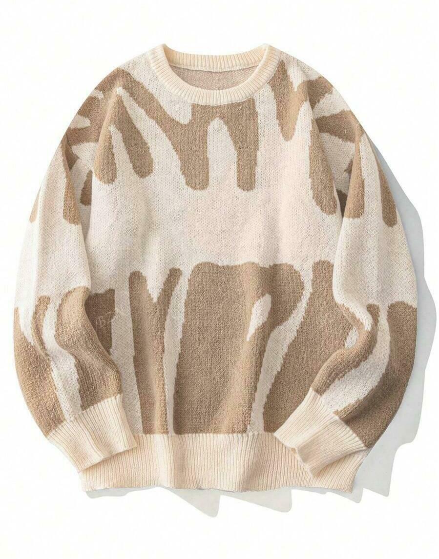BEŻOWY SWETER DŁUGI RĘKAW