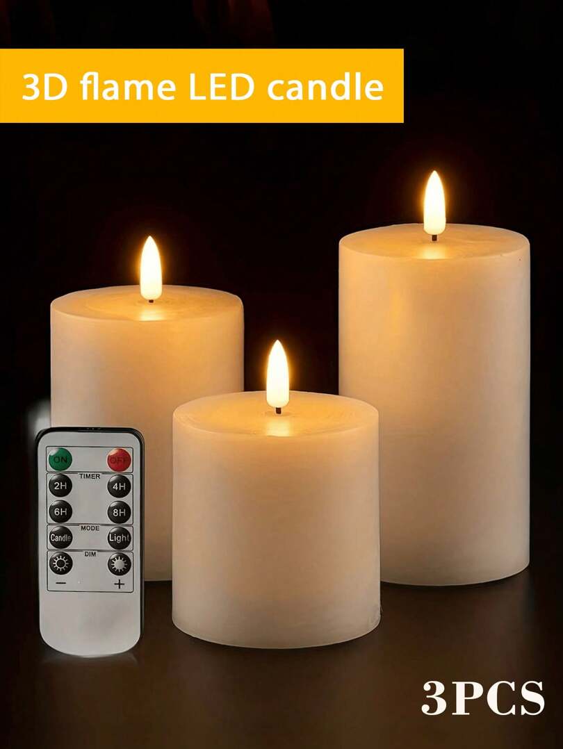 ŚWIECE sztuczny płomień 3-pack