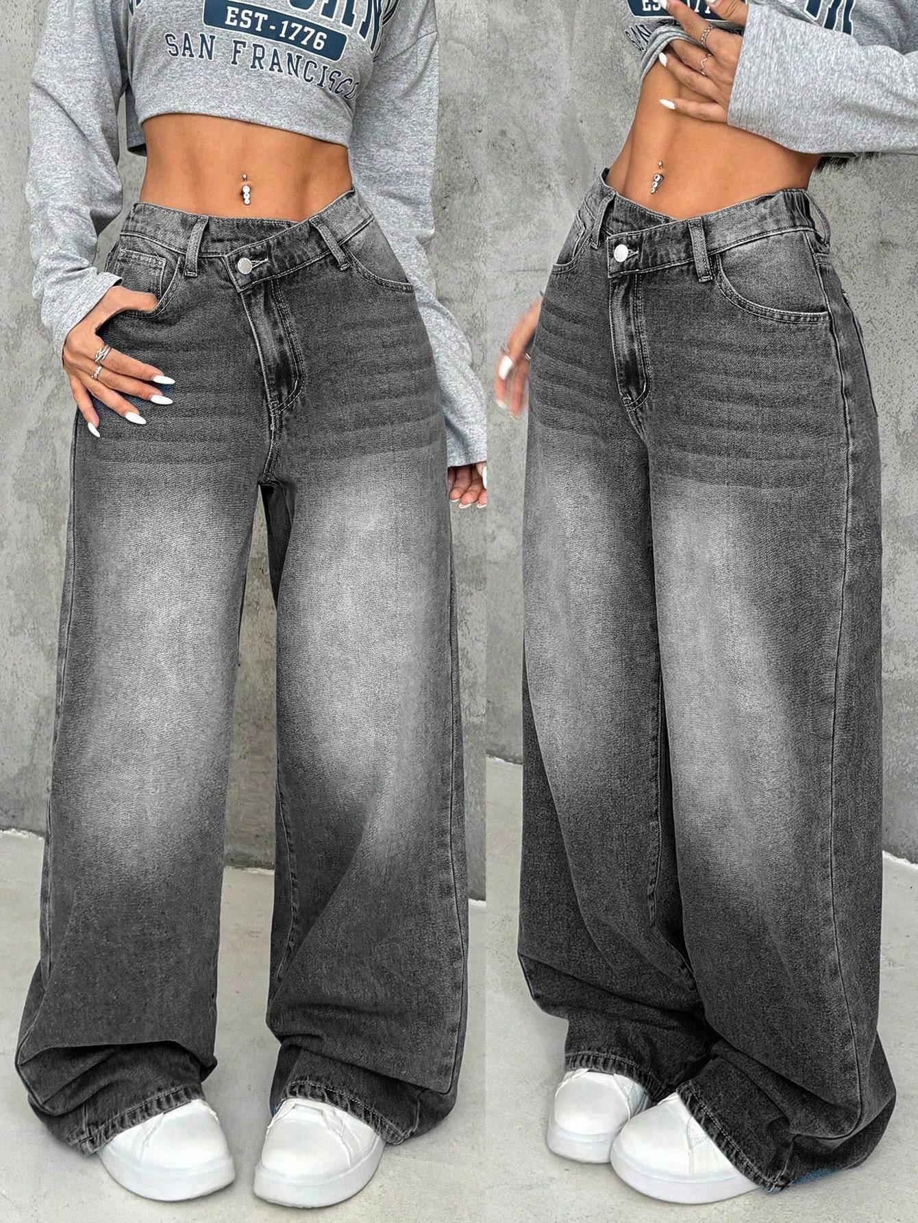 SZARE SPODNIE JEANS 