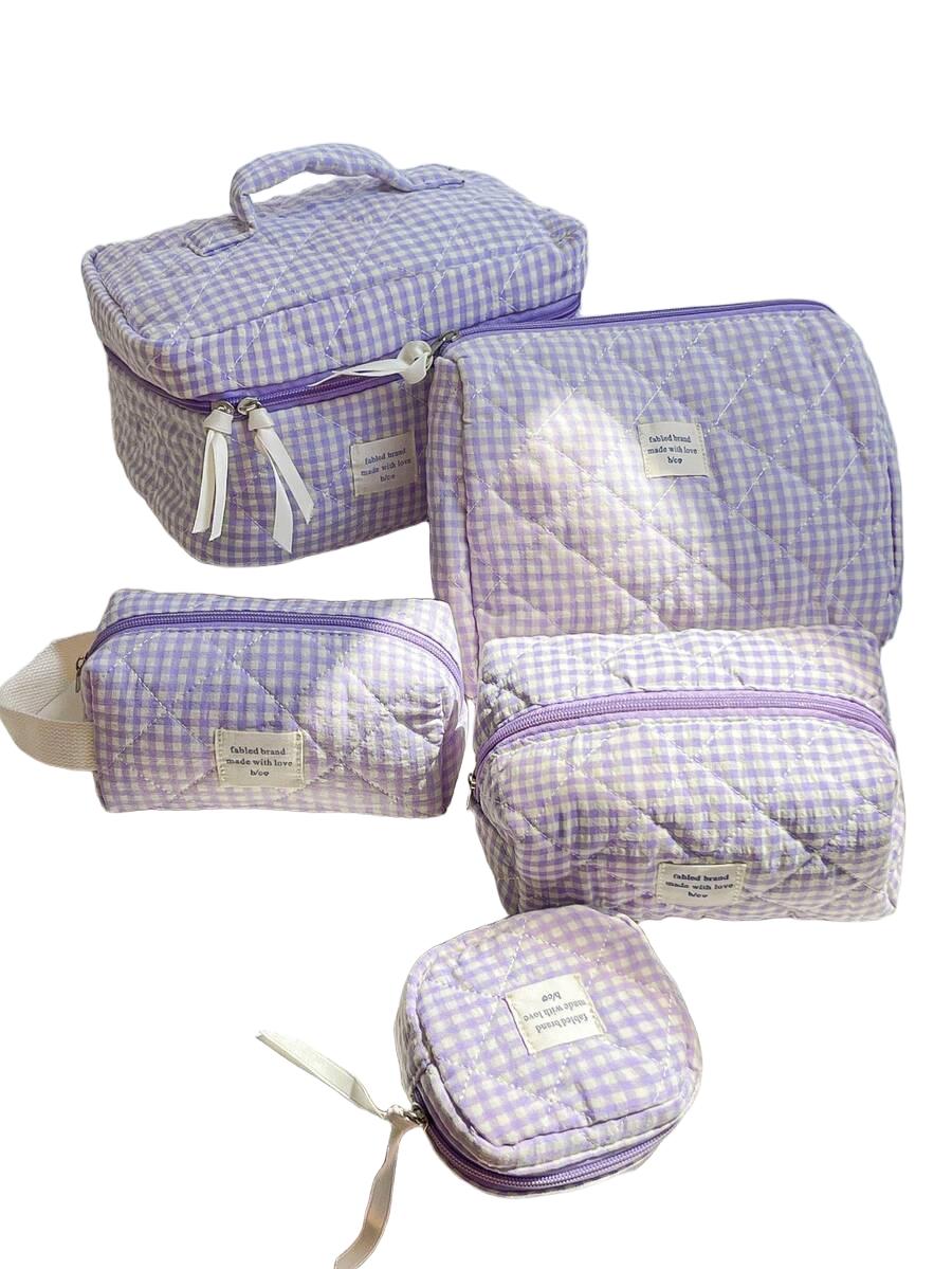 fioletowe kosmetyczki 5-pack