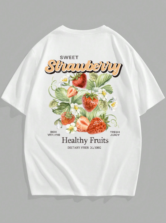 biały t-shirt z nadrukiem