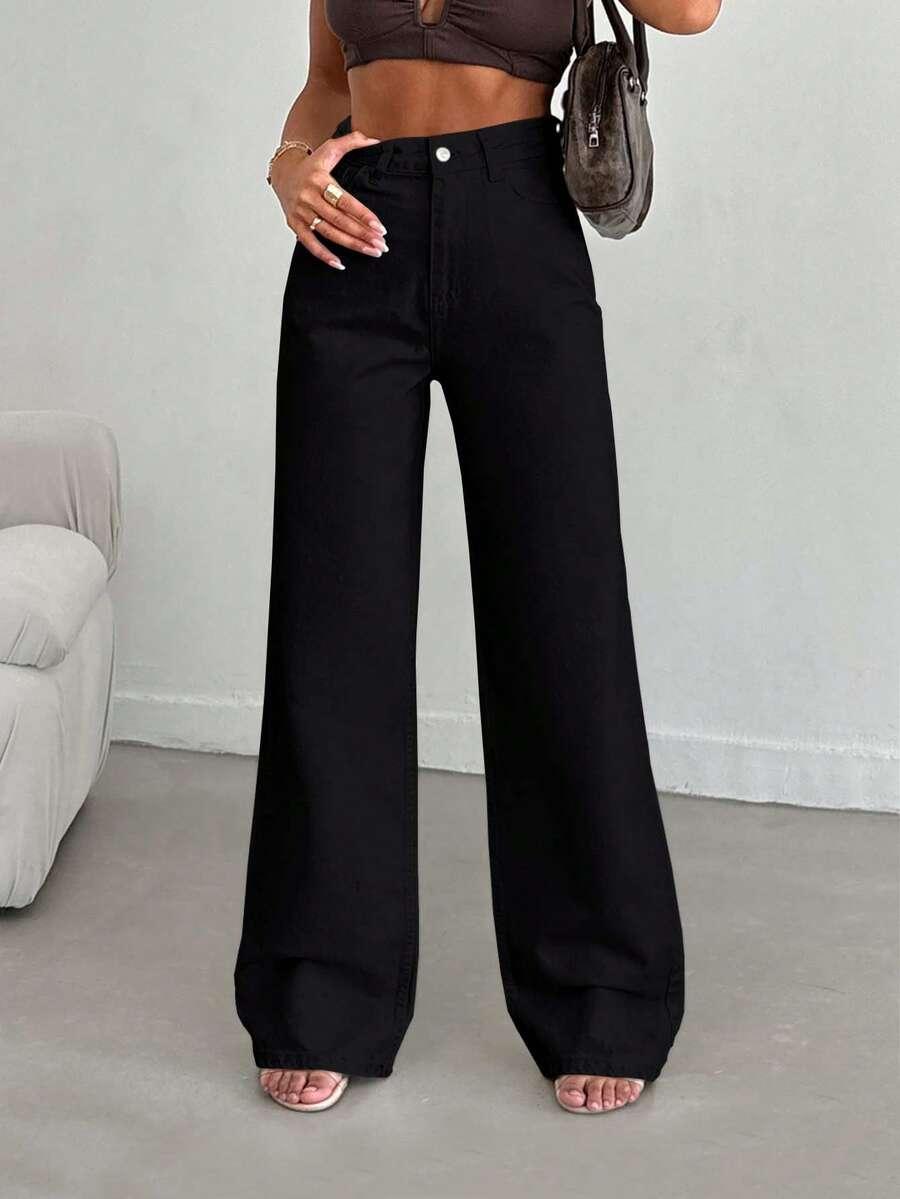 CZARNE SPODNIE JEANS