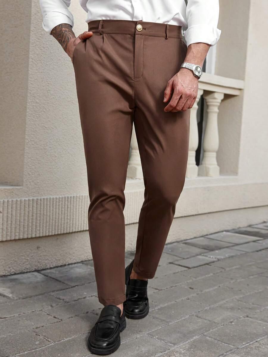 brązowe eleganckie spodnie 