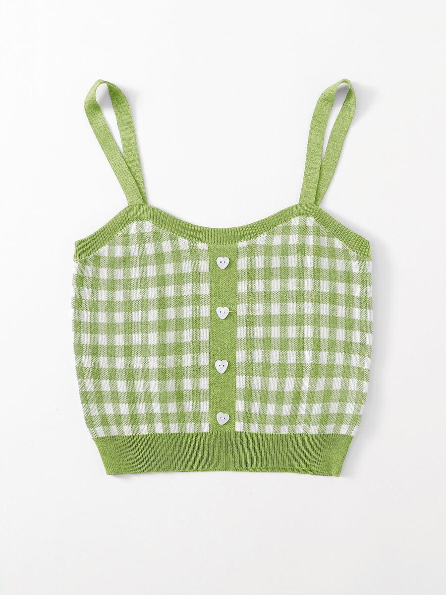 ZIELONY TOP KRATKA