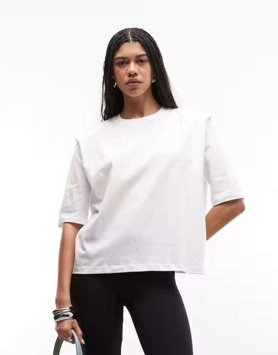 BIAŁy BAWEŁNIANY T-SHIRT