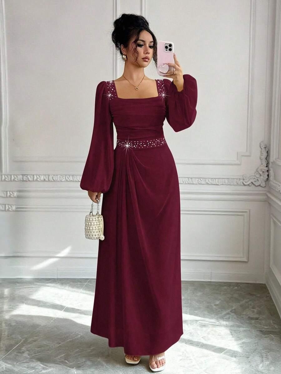 CZERWONA MAXI SUKIENKA