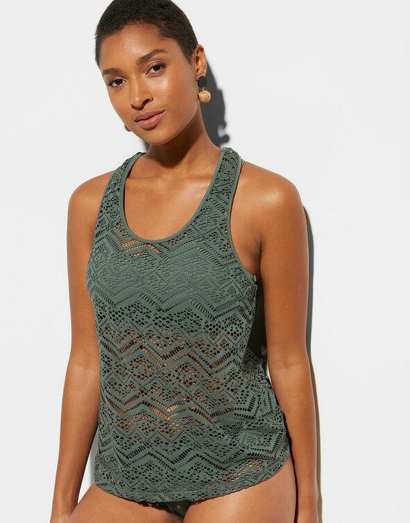 ZIELONE TANKINI TEKSTURA 