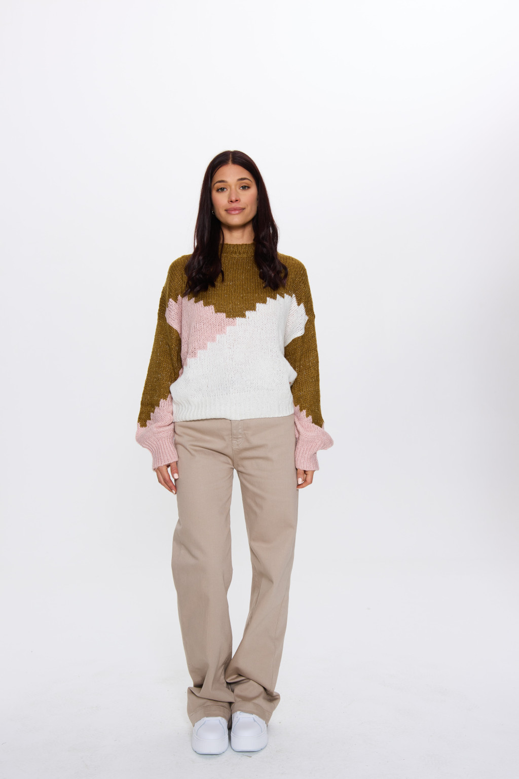 DZIANINOWY SWETER KONTRAST 1750024-47015