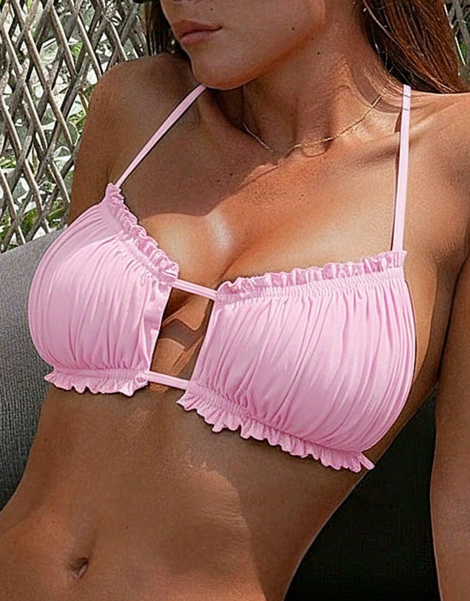 różowa góra od bikini