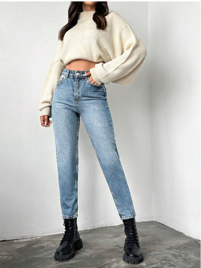 SPODNIE JEANS WYSOKI STAN