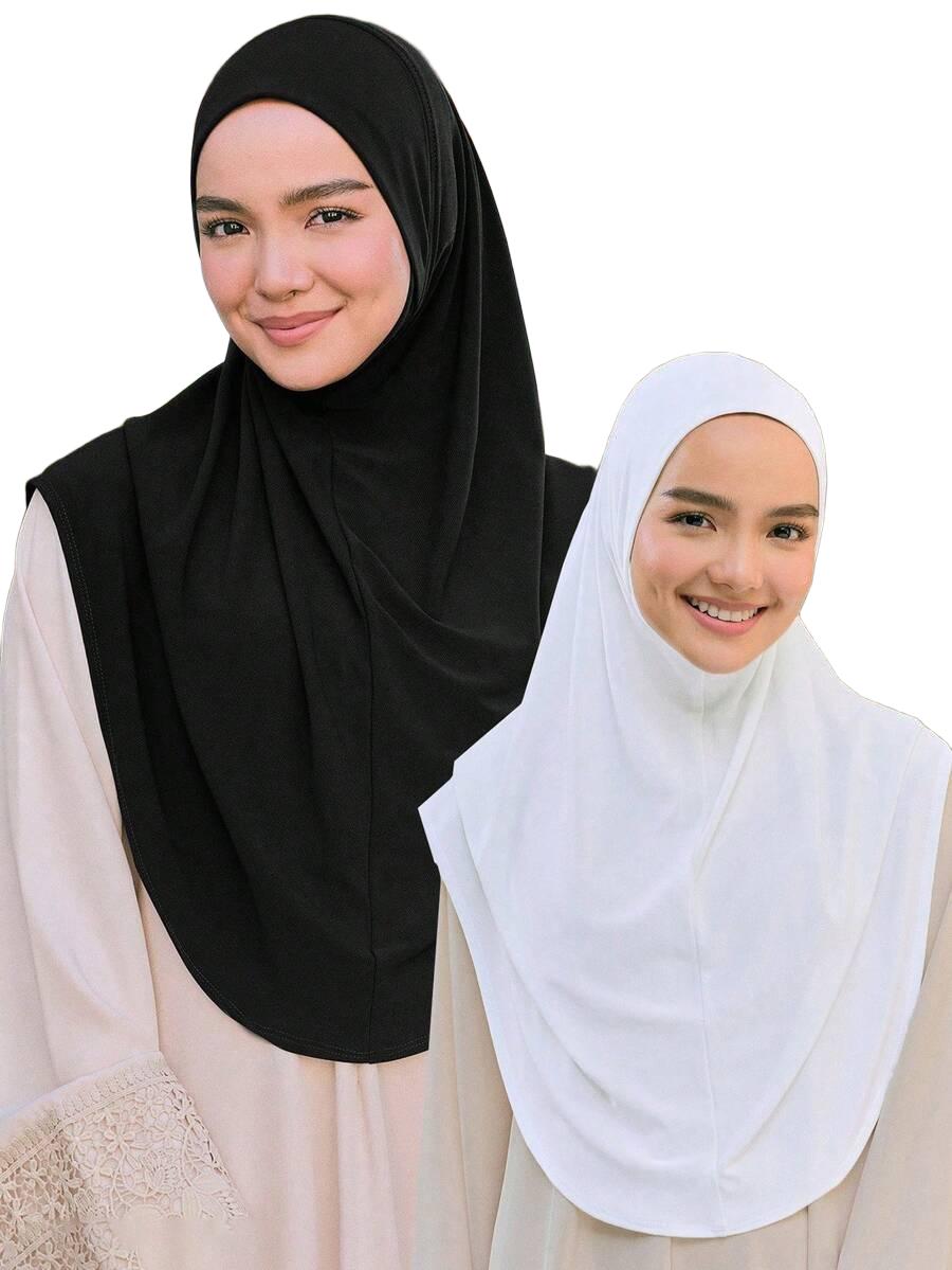 HIJAB 2 SZTUKI BIAŁY I CZARNY