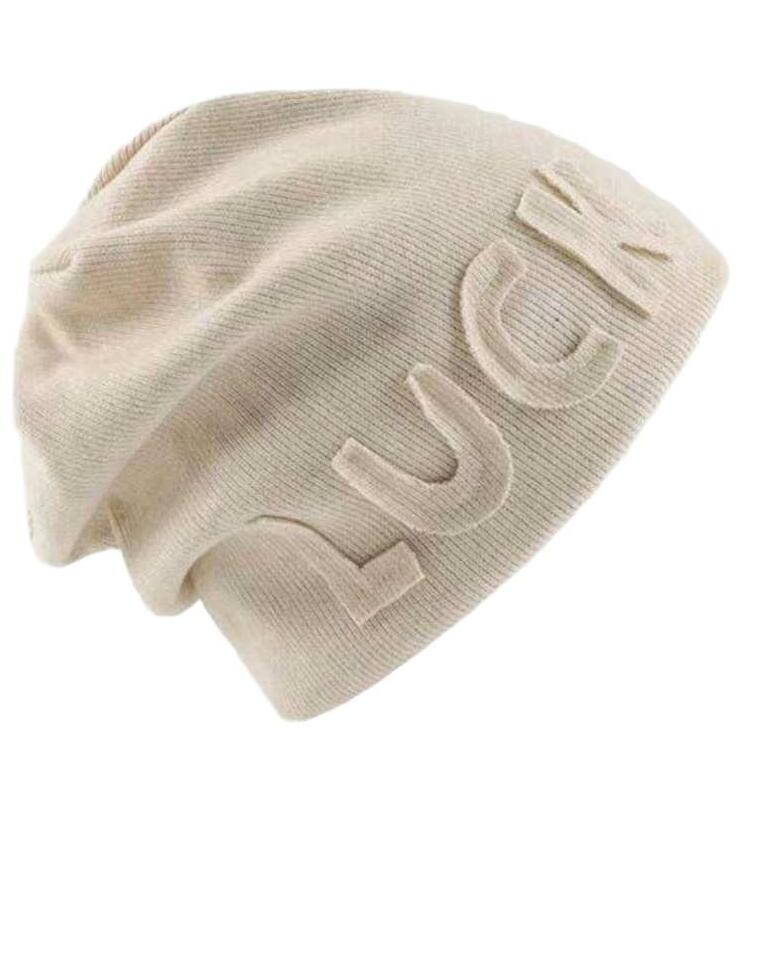 beżowa czapka beanie 
