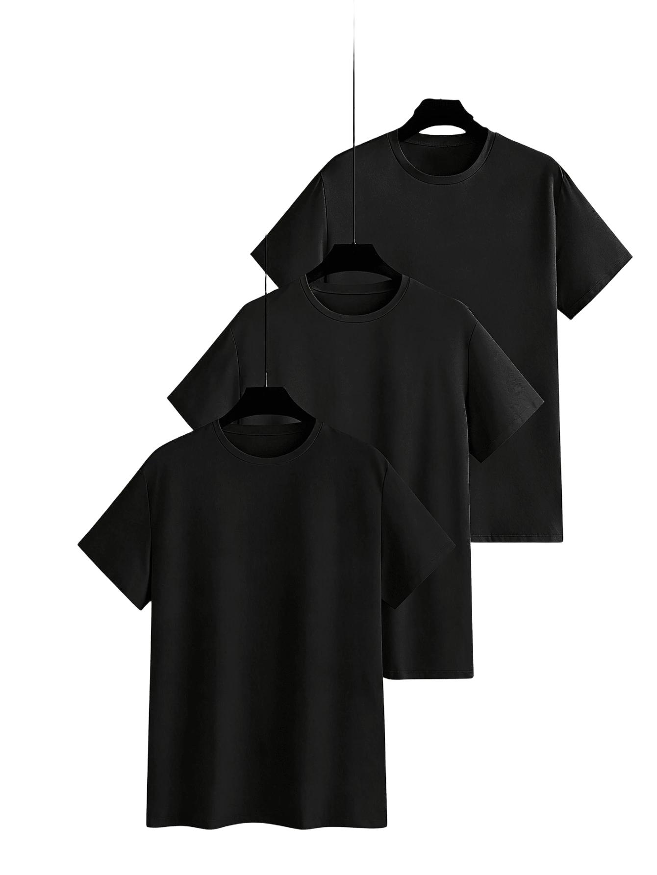 czarny t-shirt 3-pack