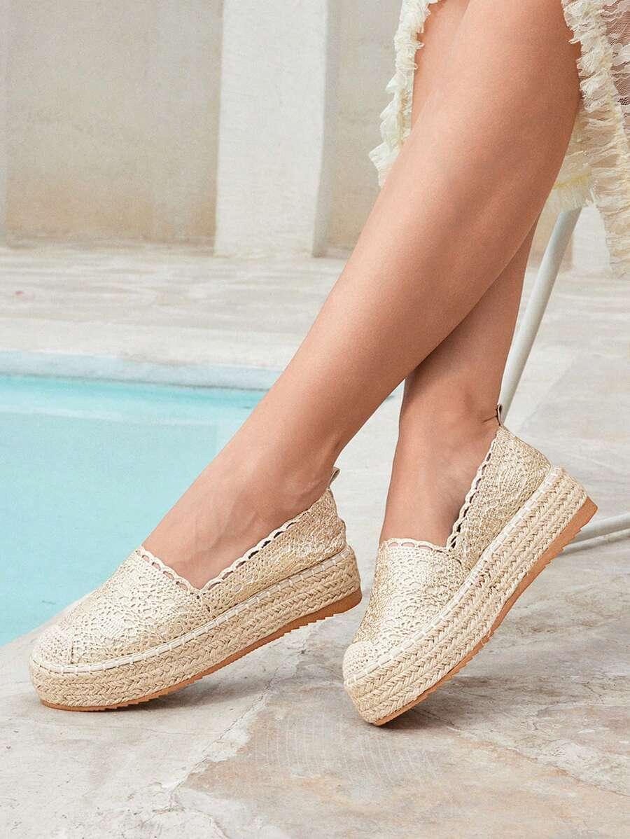 złote espadryle platforma