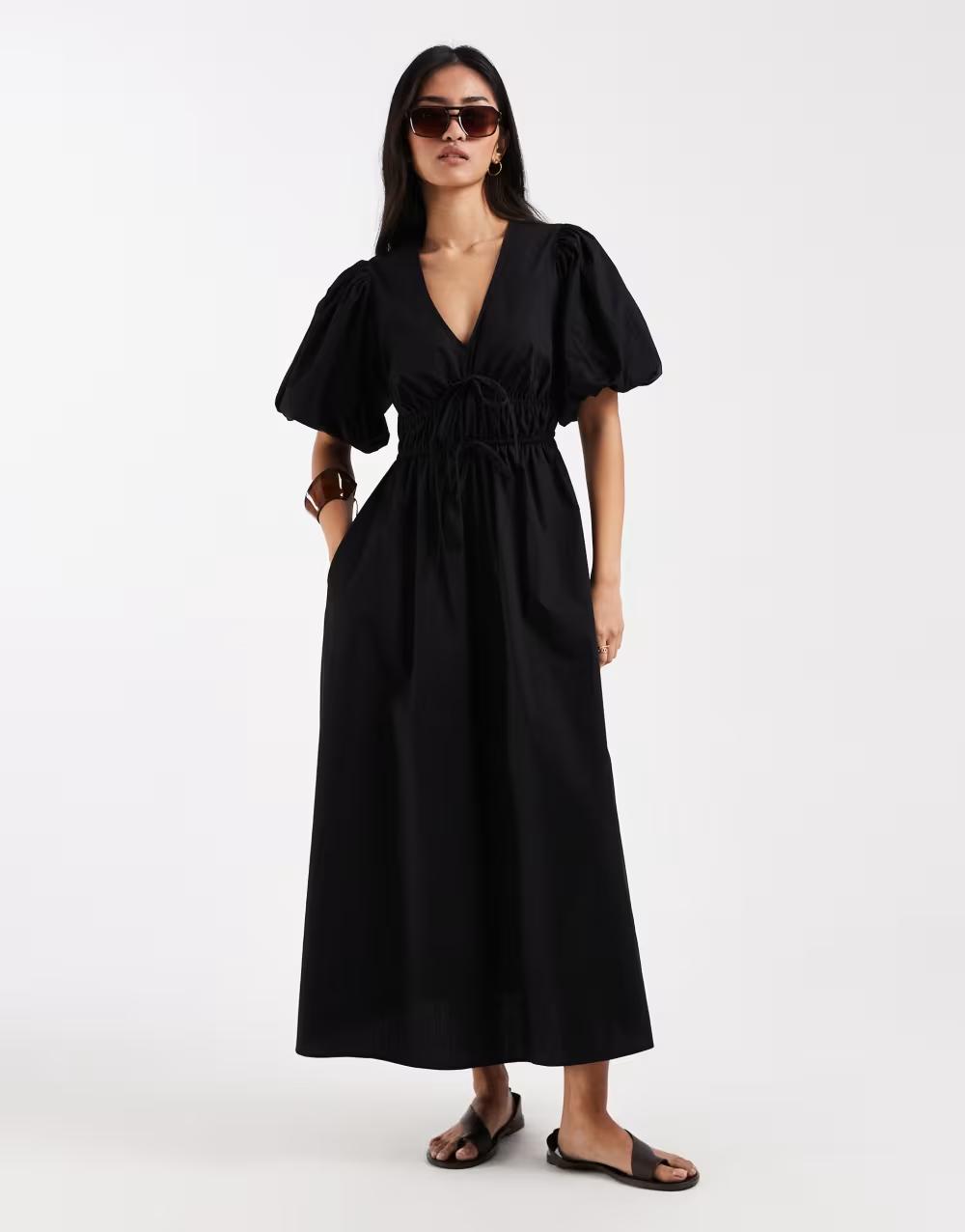 CZARNA MAXI SUKIENKA