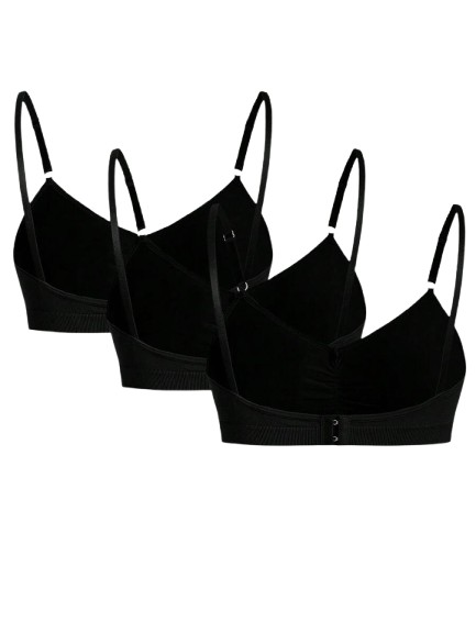 czarny biustonosz top 3-pack