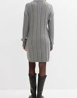 SUKIENKA PLUS SIZE DZIANINOWA Z DŁUGIM RĘKAWEM 