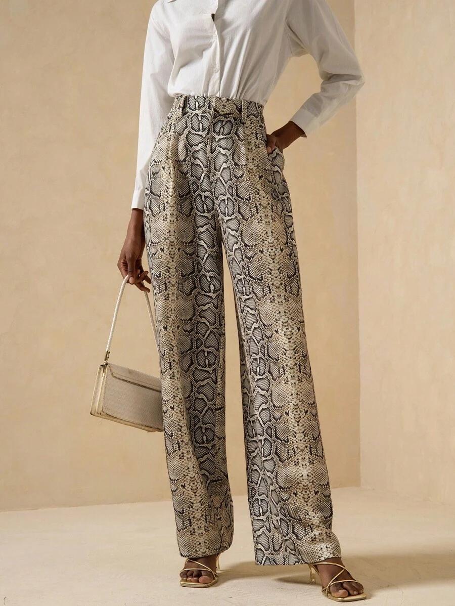 SPODNIE PROSTA NOGAWKA ANIMAL PRINT