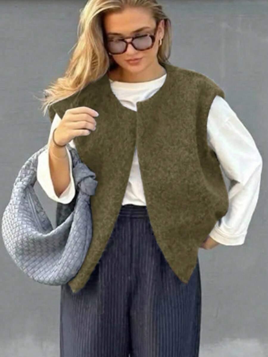 zielona kamizelka casual