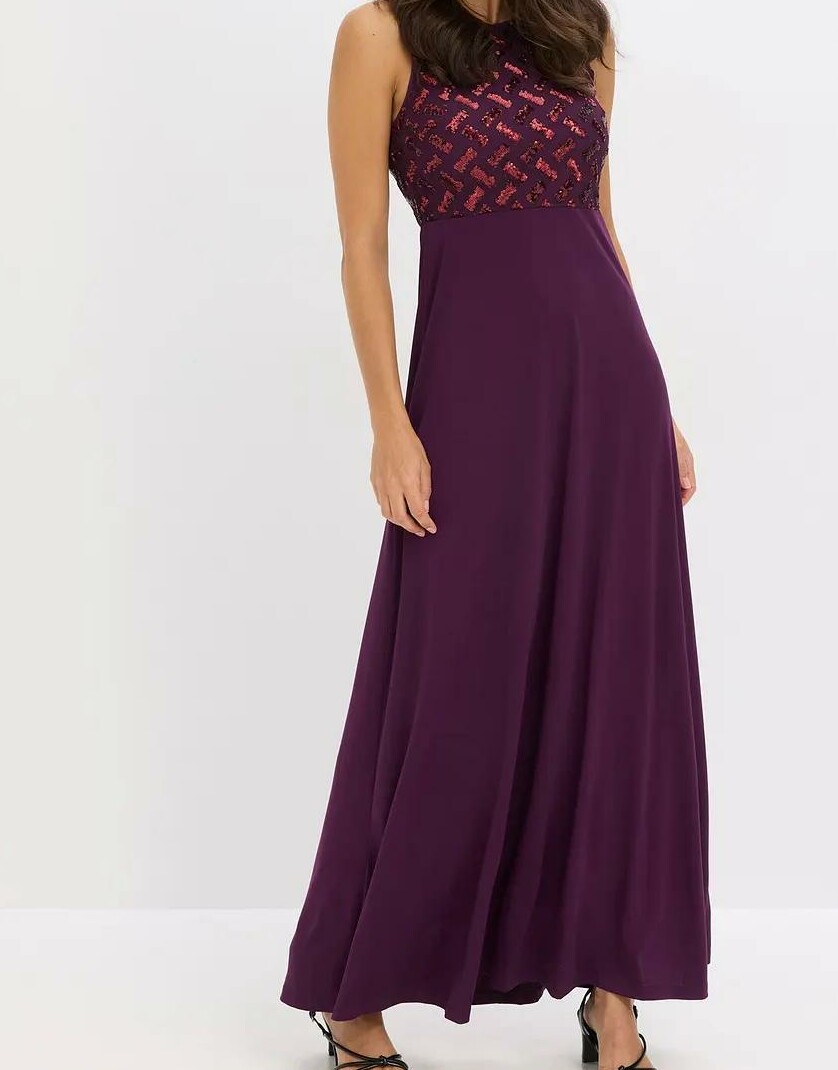 SUKIENKA KOKTAJLOWA MAXI SLIM SIZE KLASYCZNA BEZ WZORU ZAMEK