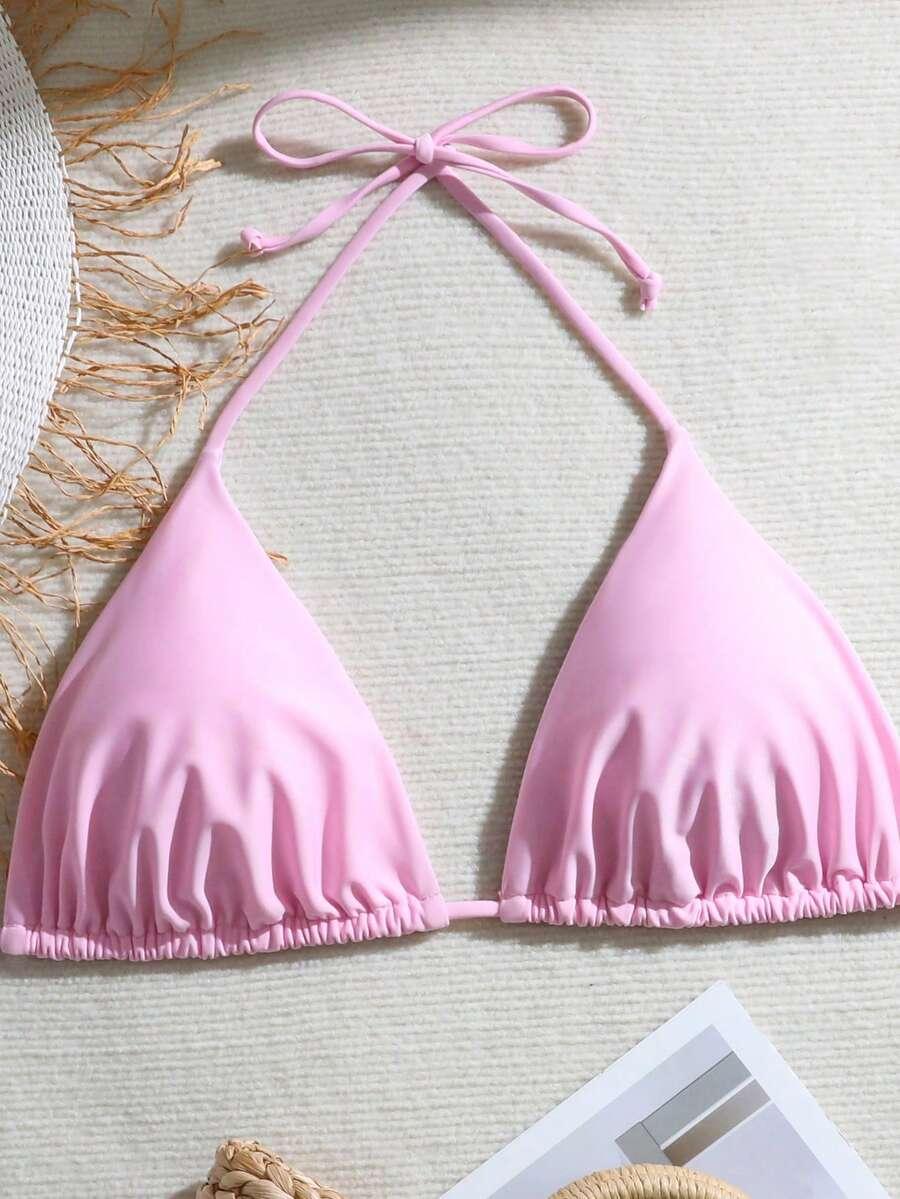 RÓŻOWA GÓRA OD BIKINI WIĄZANIE