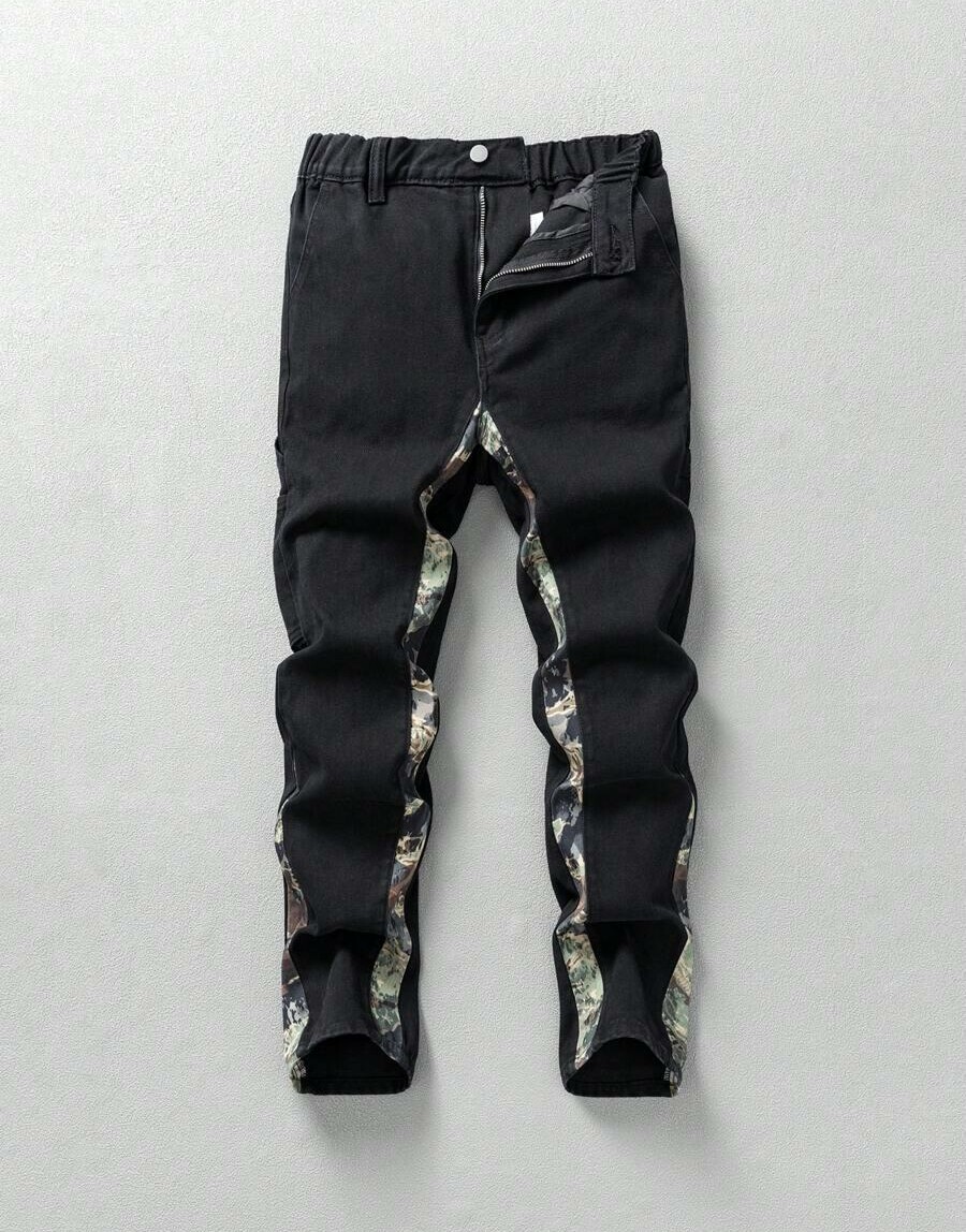spodnie jeans print