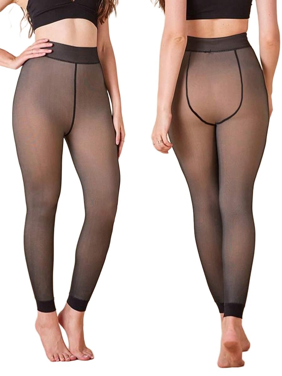 CZARNE OCIEPLANE LEGGINSY