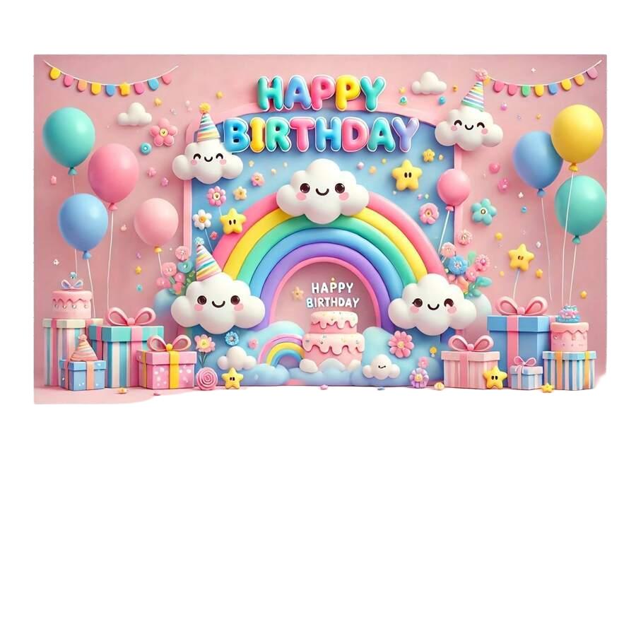plakat urodzinowy napis happy birthday