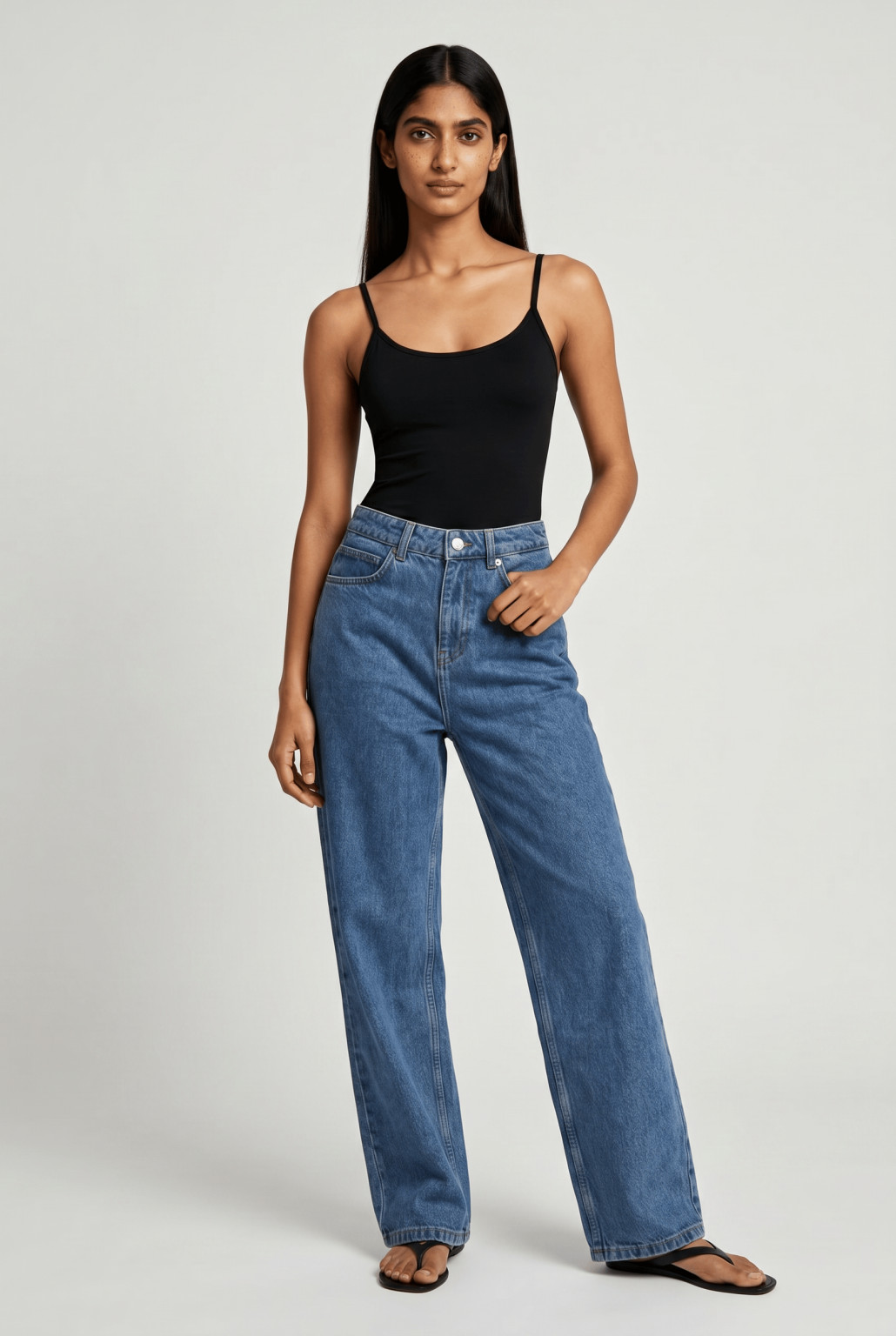 NIEBIESKIE SPODNIE MOM JEANS WYSOKI STAN