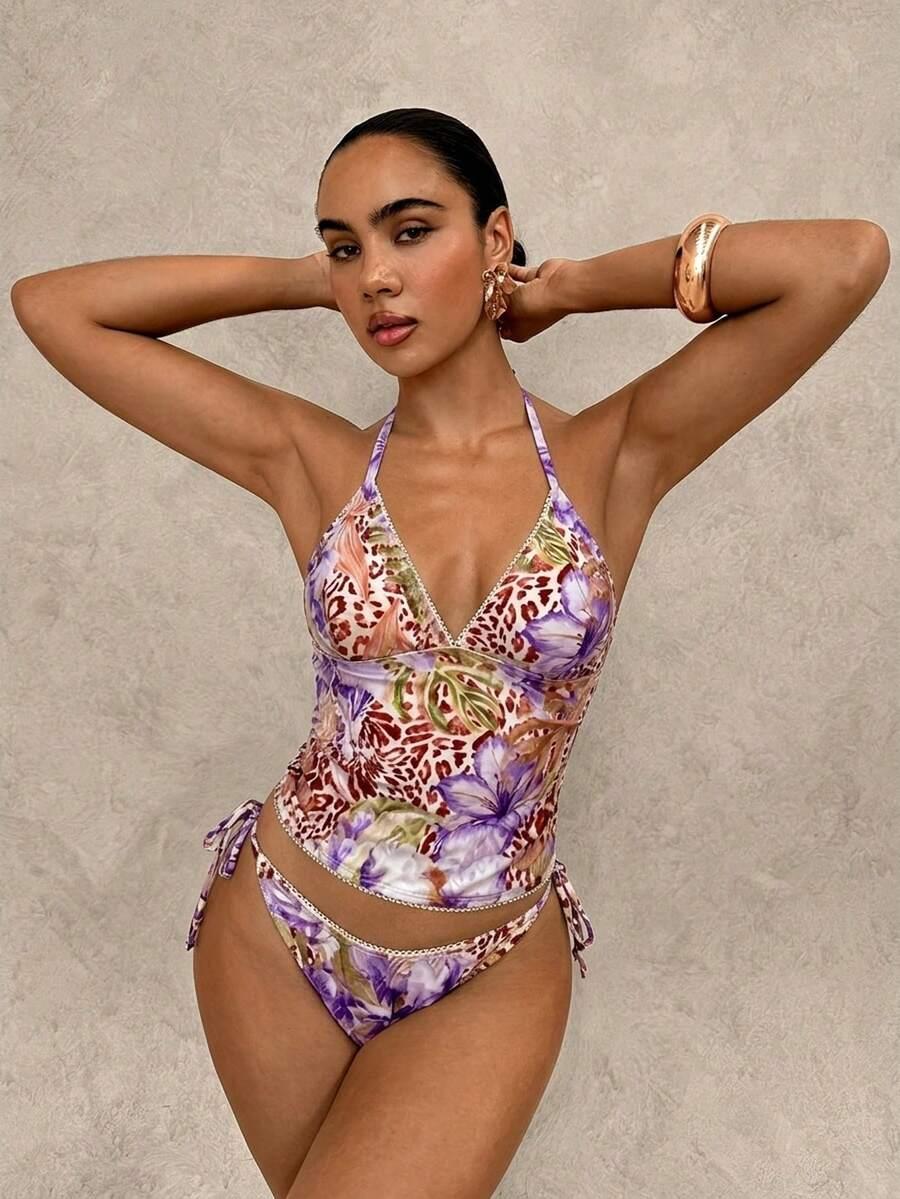 strój kąpielowy komplet tankini print