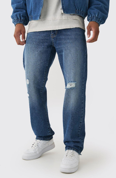 NIEBIESKIE SPODNIE JEANS PRZETARCIA
