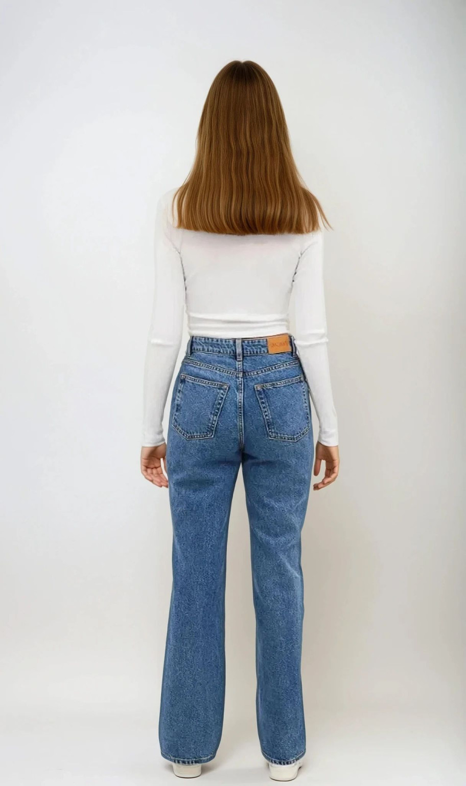 NIEBIESKIE PROSTE SPODNIE JEANS